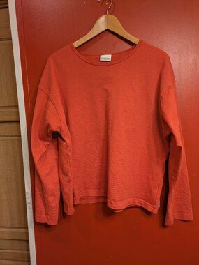 Bryn Walker Pacific Cotton Oversized Top XL Orange 100% Cotton Boxy Relaxed Fit